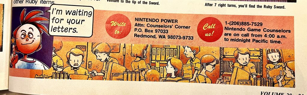 Nintendo Power counselor's corner